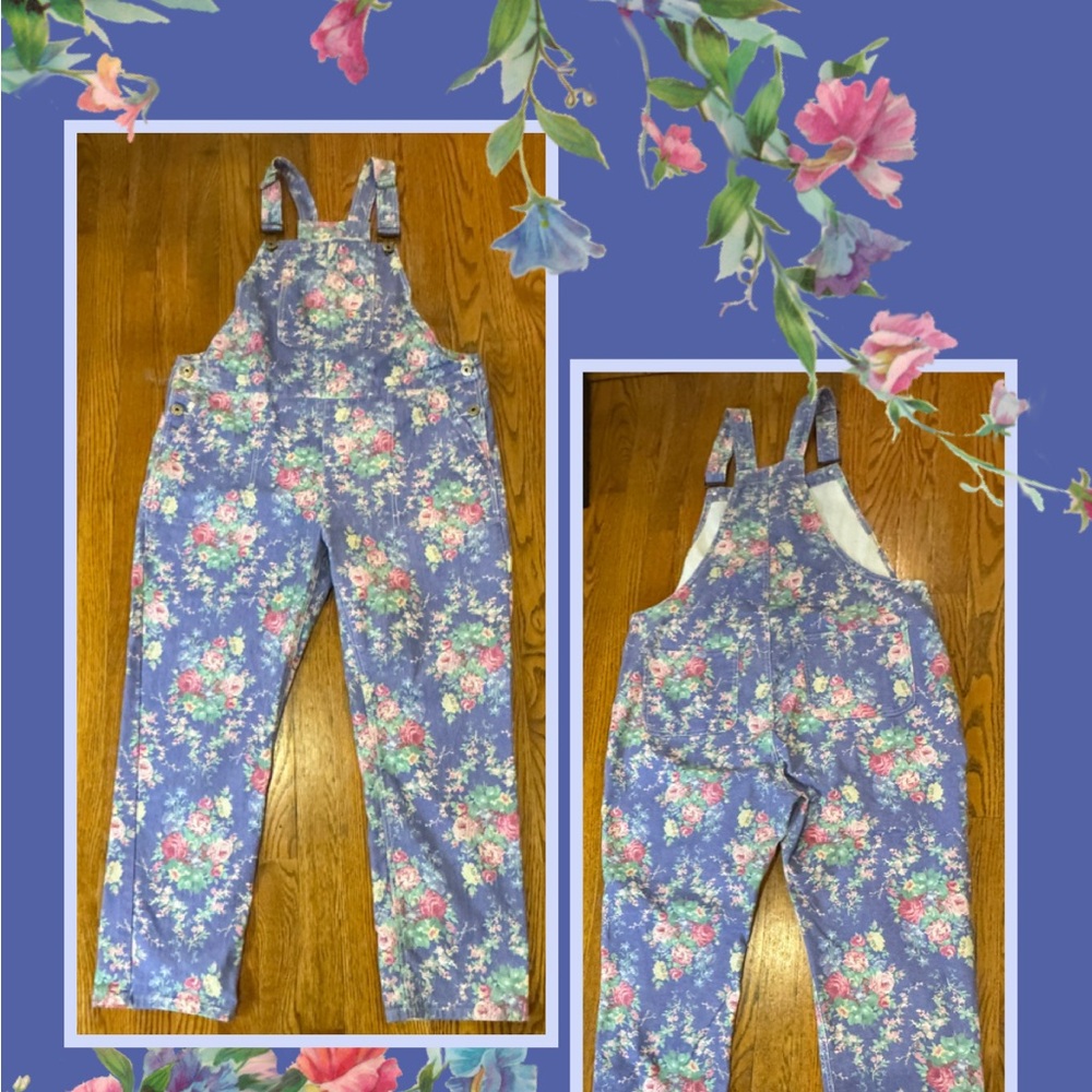 April Cornell Blue Floral Jumpsuit with Relaxed Fit